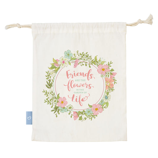 Friends Are Like Flowers (Large Drawstring Bag)