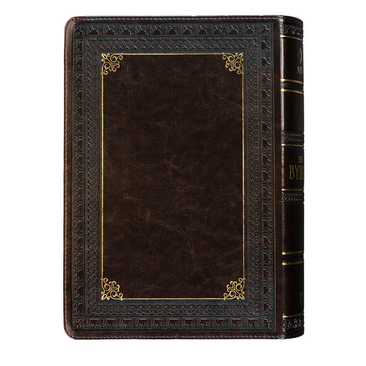 NLV Super Grootdruk Bybel Donkerbruin (Kunsleer)