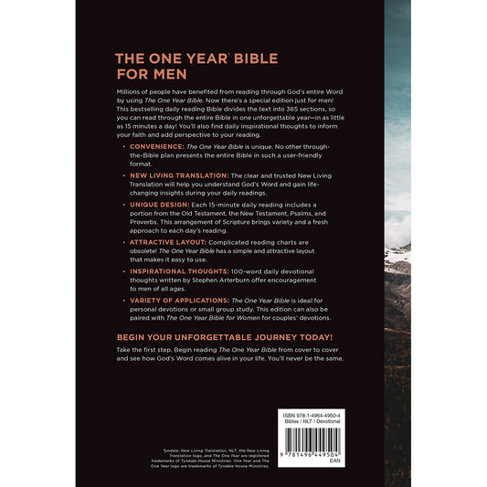 NLT The One Year Bible For Men (Hardcover)