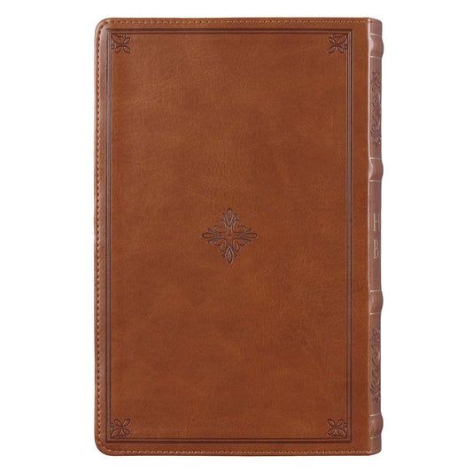 KJV Giant Print With Thumb Indexed Scroll Motif Brown (Imitation Leather)