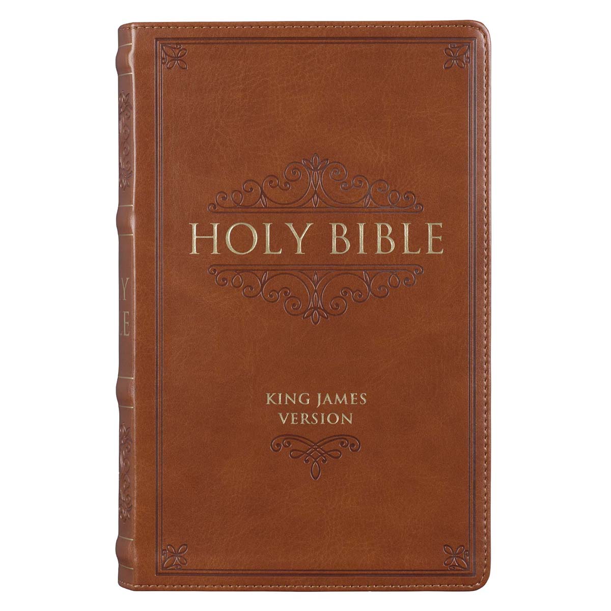 KJV Giant Print With Thumb Indexed Scroll Motif Brown (Imitation Leather)