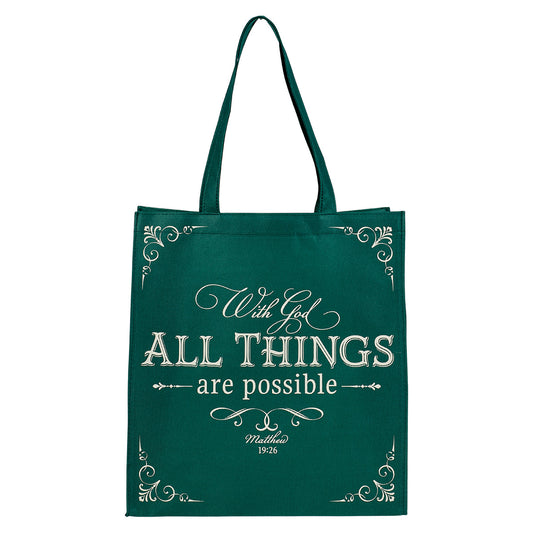 With God All Things Matthew 19:26 (Non-Woven Tote Bag)