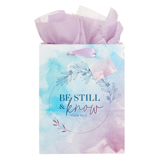 Be Still Watercolor Psalm 46:10 (Medium Gift Bag)