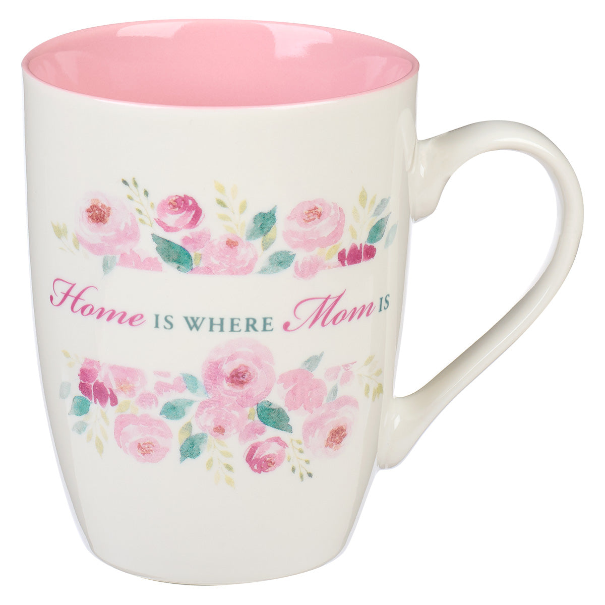 Home Is Where Mom Is White & Pink Ceramic Mug