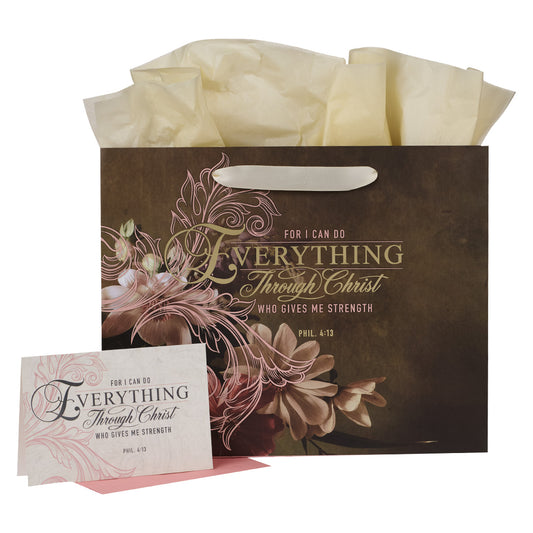 For I Can Do Everything Through Christ Phil. 4:13 (Gift Bag With Card)