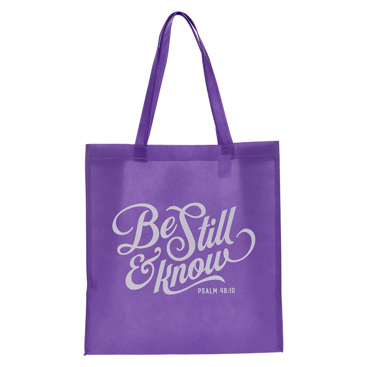 Be Still & Know Psalm 46:10 Purple (Non-Woven Tote Bag)