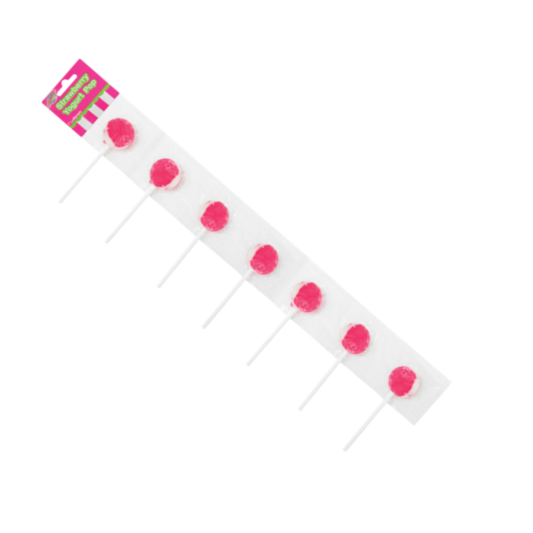 Cartoon Candy Stawberry Yogurt Lollie Strip 7’s