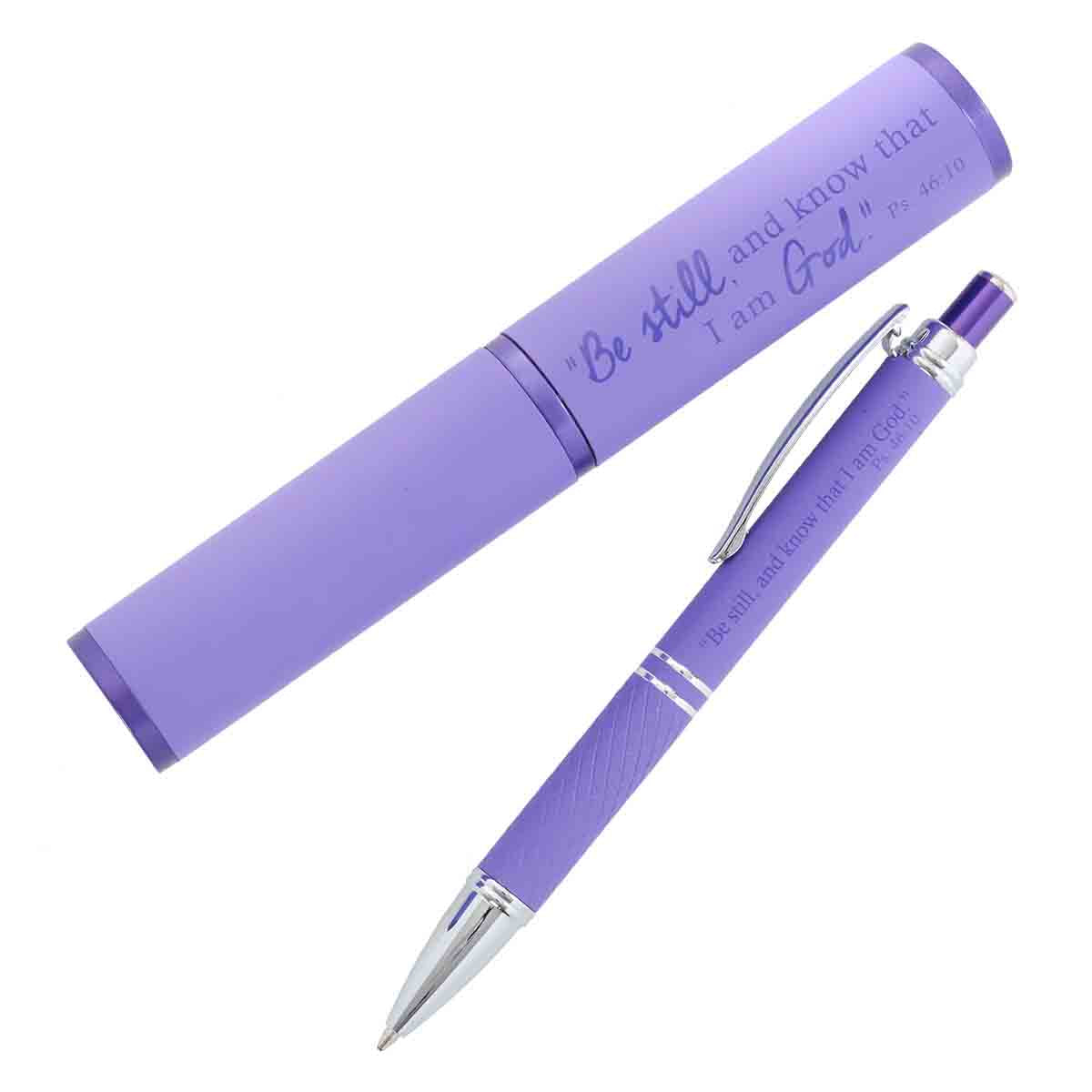 Psalm 46:10 Be Still And Know Purple (Metal Pen In Tube)