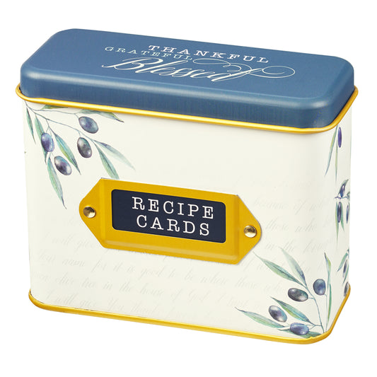 Thankful, Grateful, Blessed Recipe Cards (Cards In Tin)