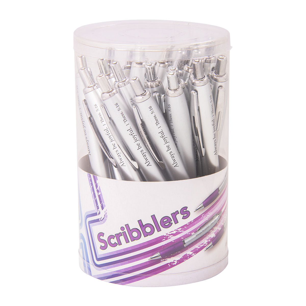 Scribbler: Always Be Joyful Purple (Tub Of 25)(Pens)