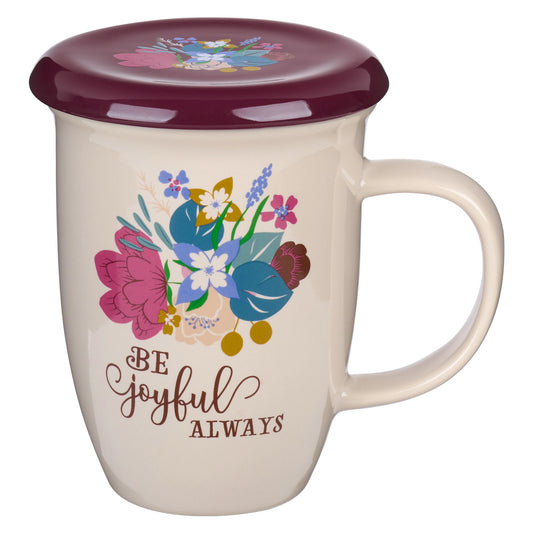 Be Joyful Always (Lidded Ceramic Mug)