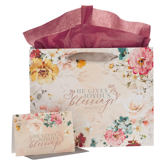 He Gives Joyous Blessings (Large Landscape Gift Bag With Card)