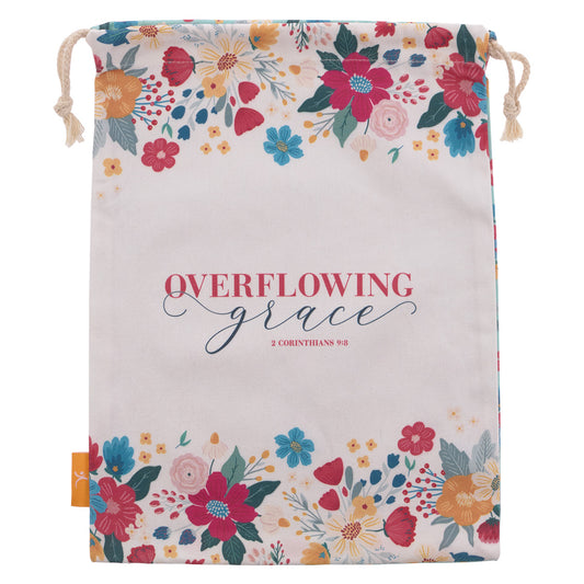 Overflowing Grace (Large Cotton Drawstring Bag)