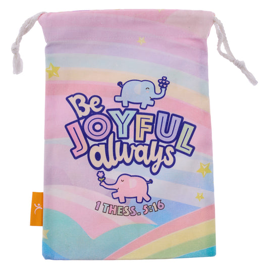 Be Joyful Always (Small Cotton Drawstring Bag)