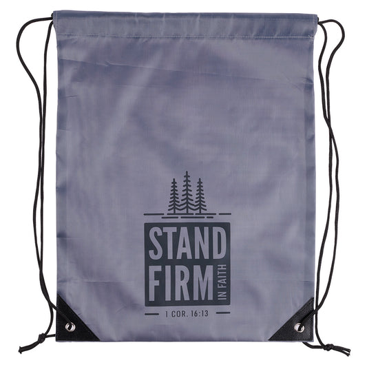 Stand Firm In Faith Drawstring Backpack