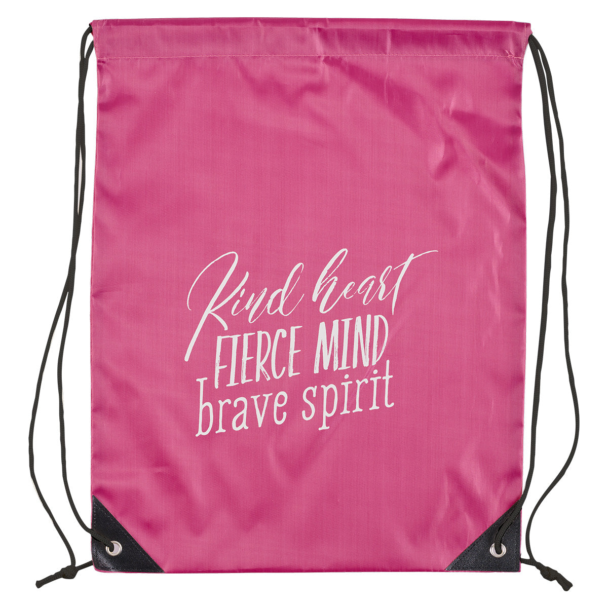 Kind Heart, Fierce Mind, Brave Spirit Drawstring Backpack