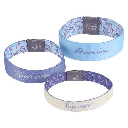 Way Maker, Miracle Worker, Promise Keeper (Pack Of 3)(Elastic Wristbands)