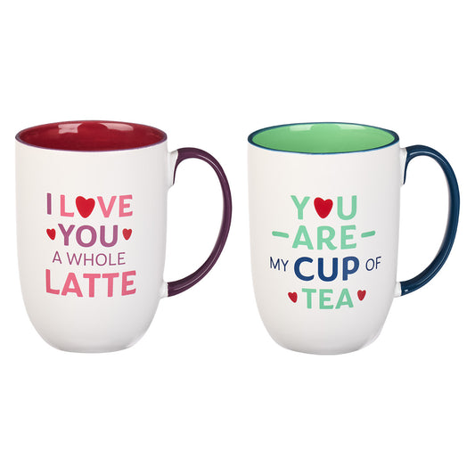 You Are My Cup Of Tea, I Love You A Whole Latte (Set Of 2)(Ceramic Mug Set)