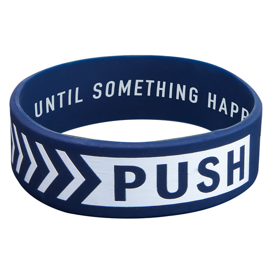 Pray Until Something Happens Blue Silicone Wristband