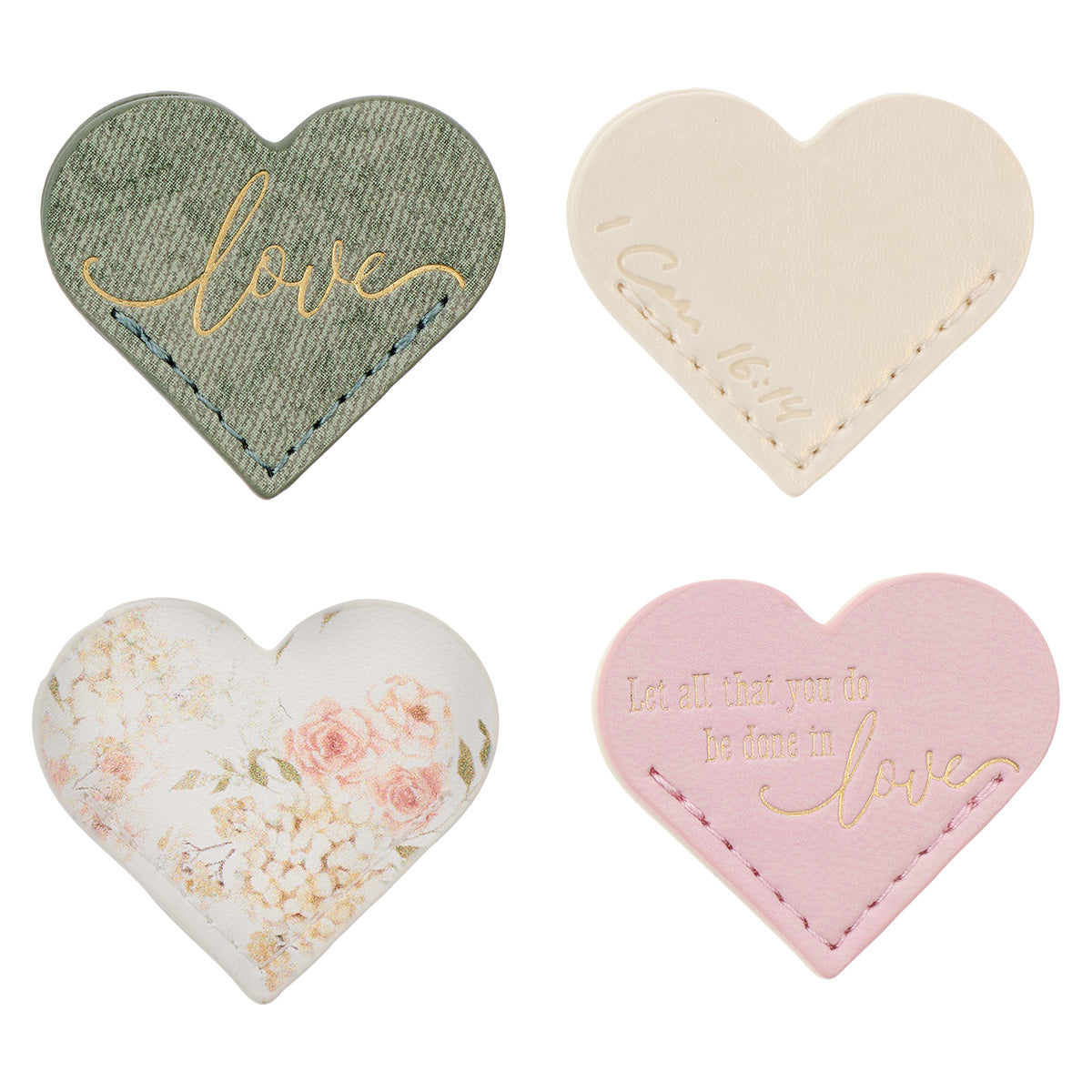 Heart Love Corner Bookmark (Set Of 4)(Faux Leather Pagemarker)