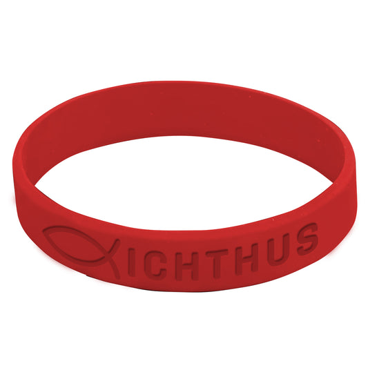 Ichtus Red Silicone Wristbands