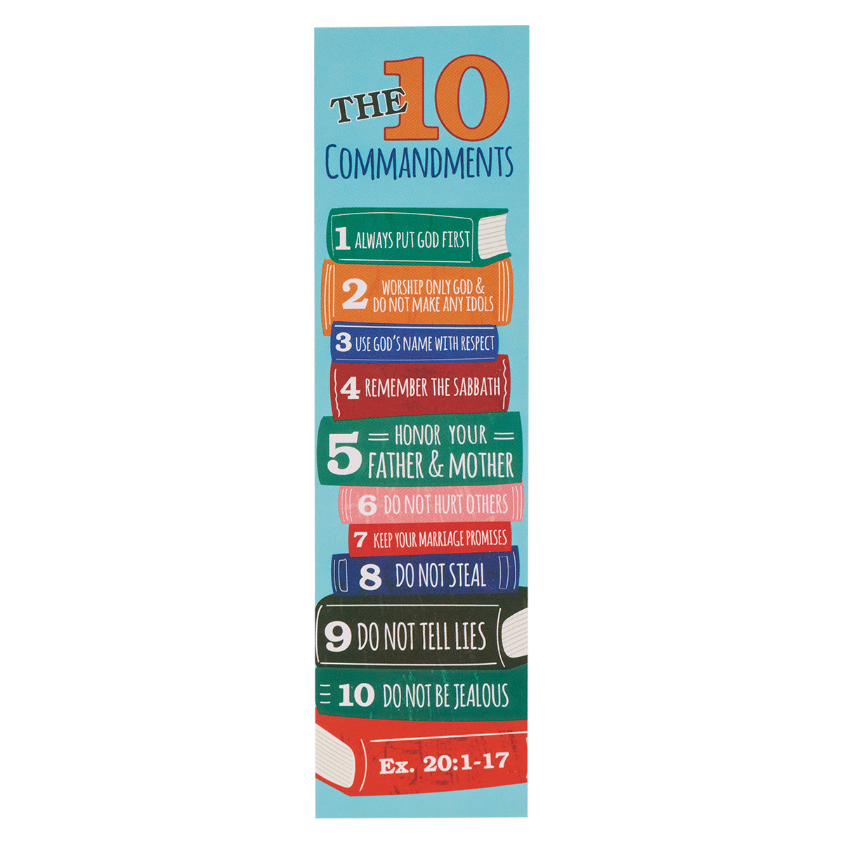 The 10 Commandments Pack Of 10 Sunday School Bookmark - Exodus 20:1-17