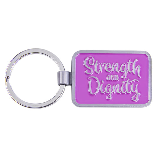 Strength And Dignity Metal Key Ring - Proverbs 31:25