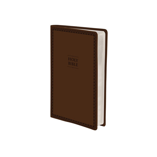 NIV Value Thinline Bible Large Print Brown (Comfort Print)(Imitation Leather)
