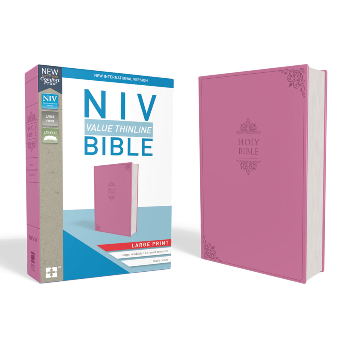 NIV Value Thinline Bible Large Print Pink (Comfort Print)(Imitation Leather)