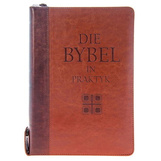 Bybel In Praktyk Met Duimgrepe En Rits Taan/Bruin (Kunsleer)
