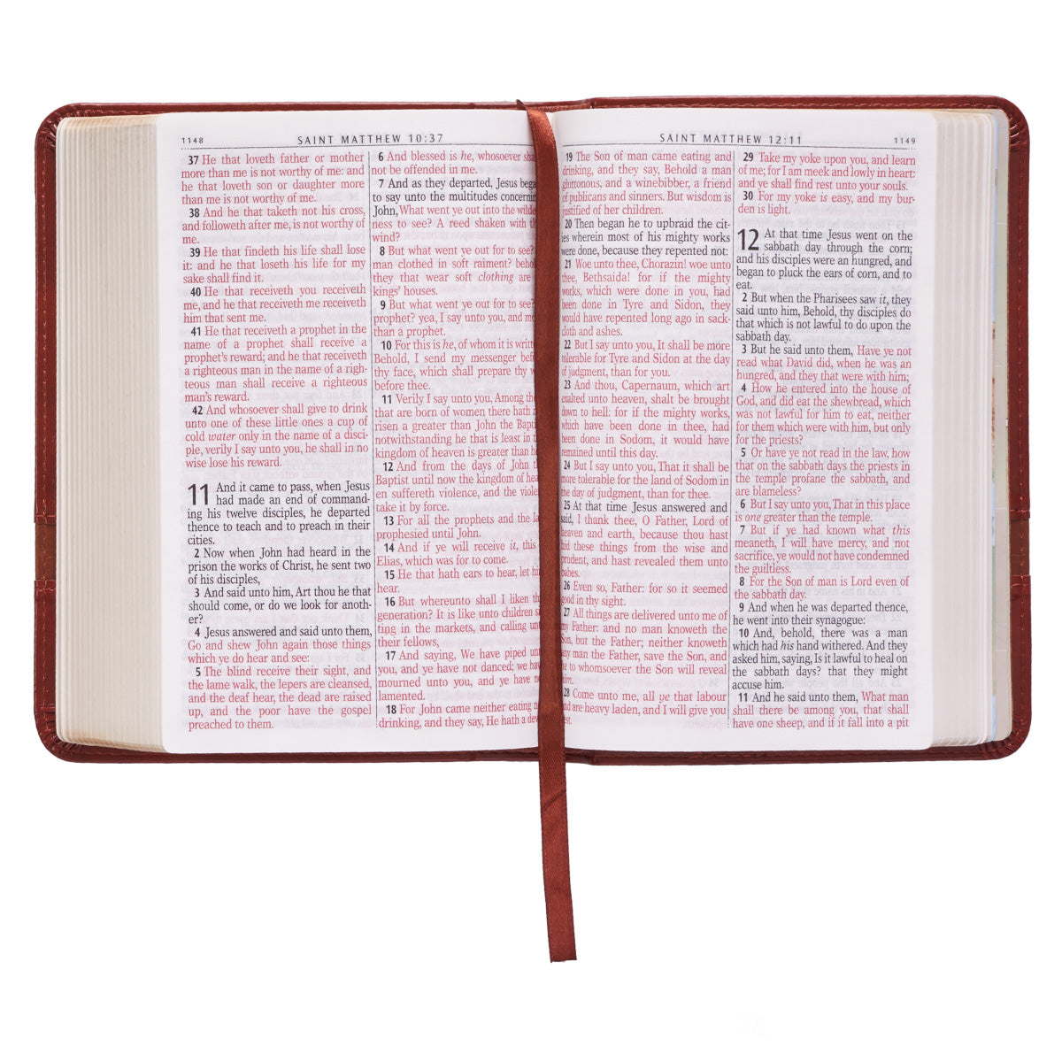 KJV Large Print Compact Brown Red Letters (Imitation Leather)