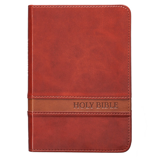 KJV Large Print Compact Brown Red Letters (Imitation Leather)
