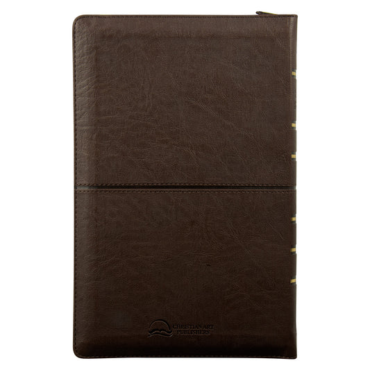 ESV Standard Thumb Indexed With Zip Brown