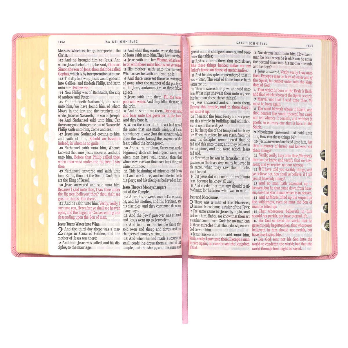 KJV Full-Size Bible Giant Print Indexed Pink (Imitation Leather)