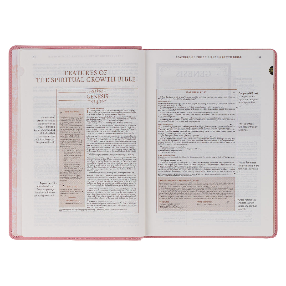 NLT The Spiritual Growth Bible Thumb Indexed Pink (Imitation Leather)