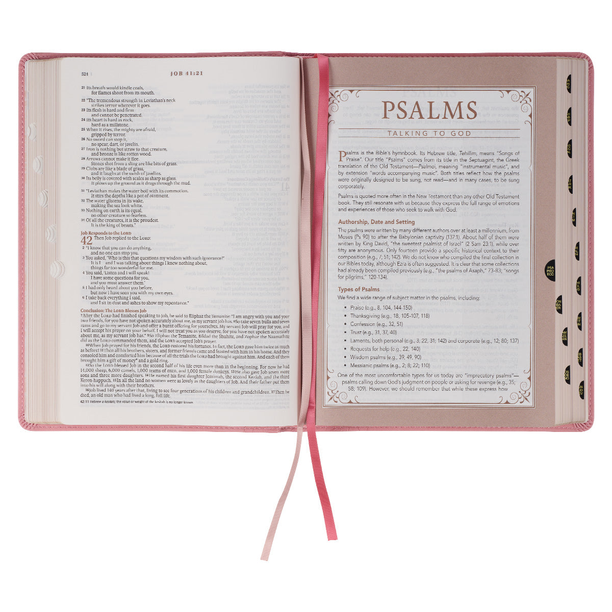 NLT The Spiritual Growth Bible Thumb Indexed Pink (Imitation Leather)