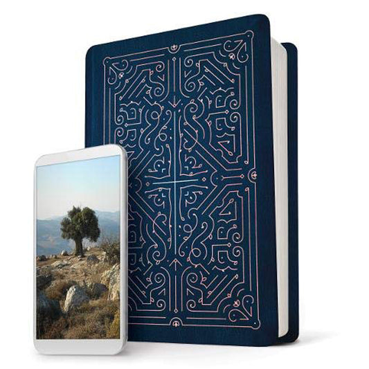 NLT Filament Bible Navy / Rose Gold: The Print+Digital Bible (Imitation Leather)