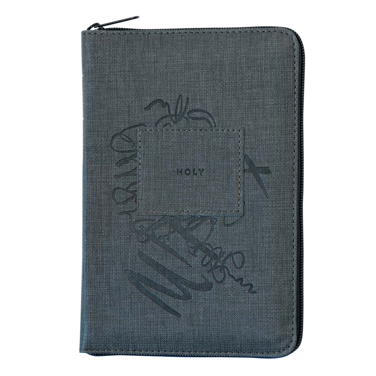 NLT Filament Compact Zipper Bible, Red Letter, With Zipper, Charcoal Patch (Imitation Leather)