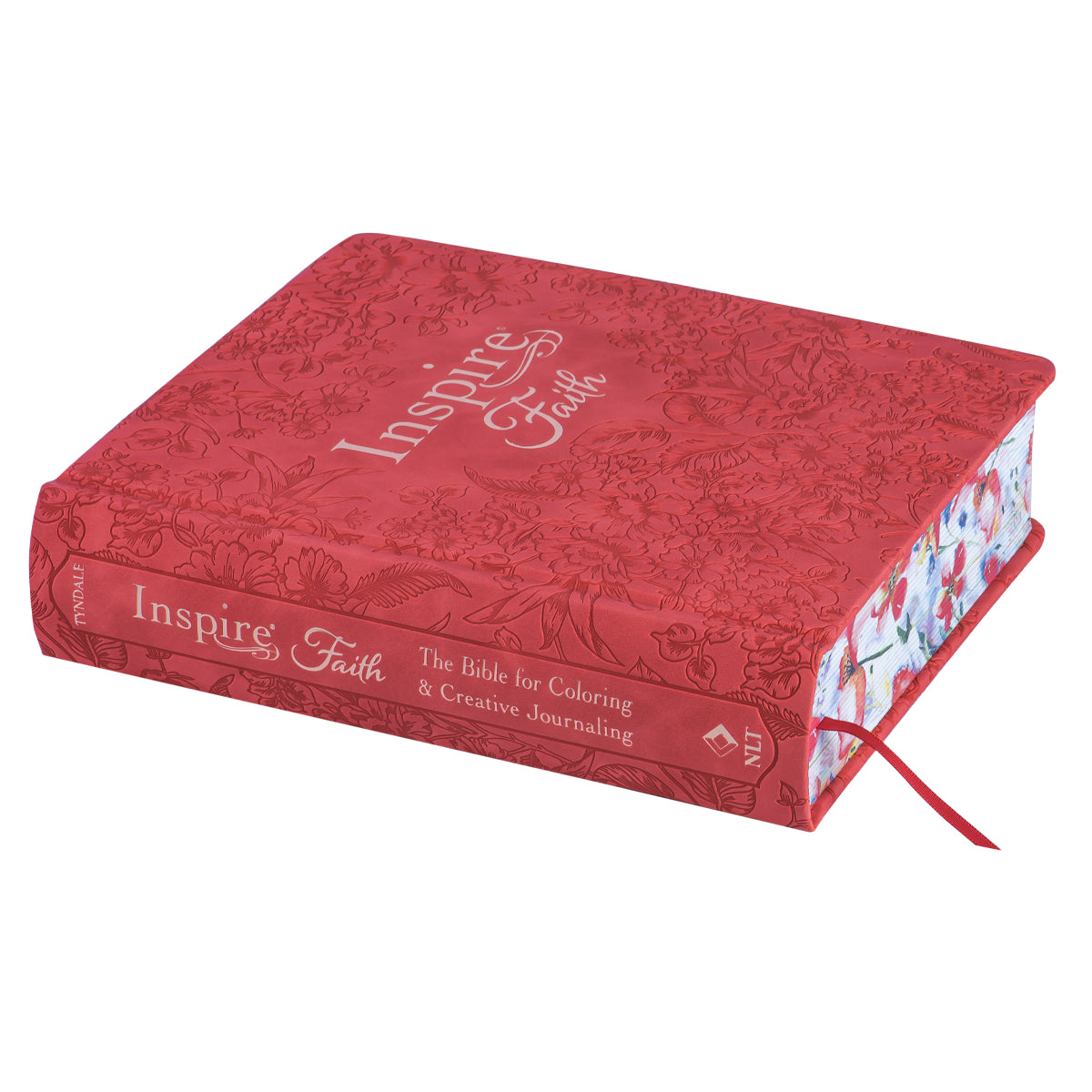 NLT Inspire Faith Filament Bible Coral Blooms (Imitation Leather)