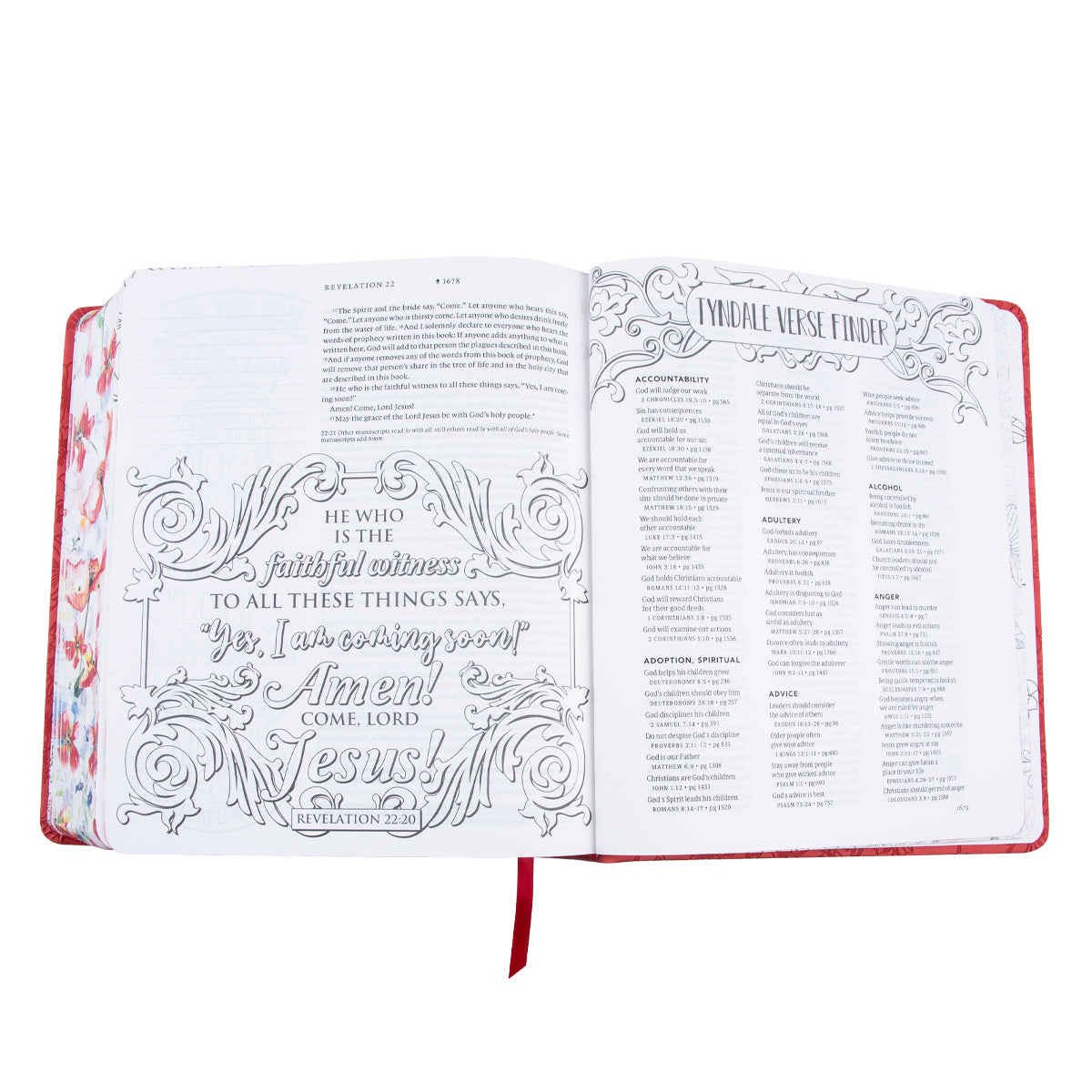 NLT Inspire Faith Filament Bible Coral Blooms (Imitation Leather)