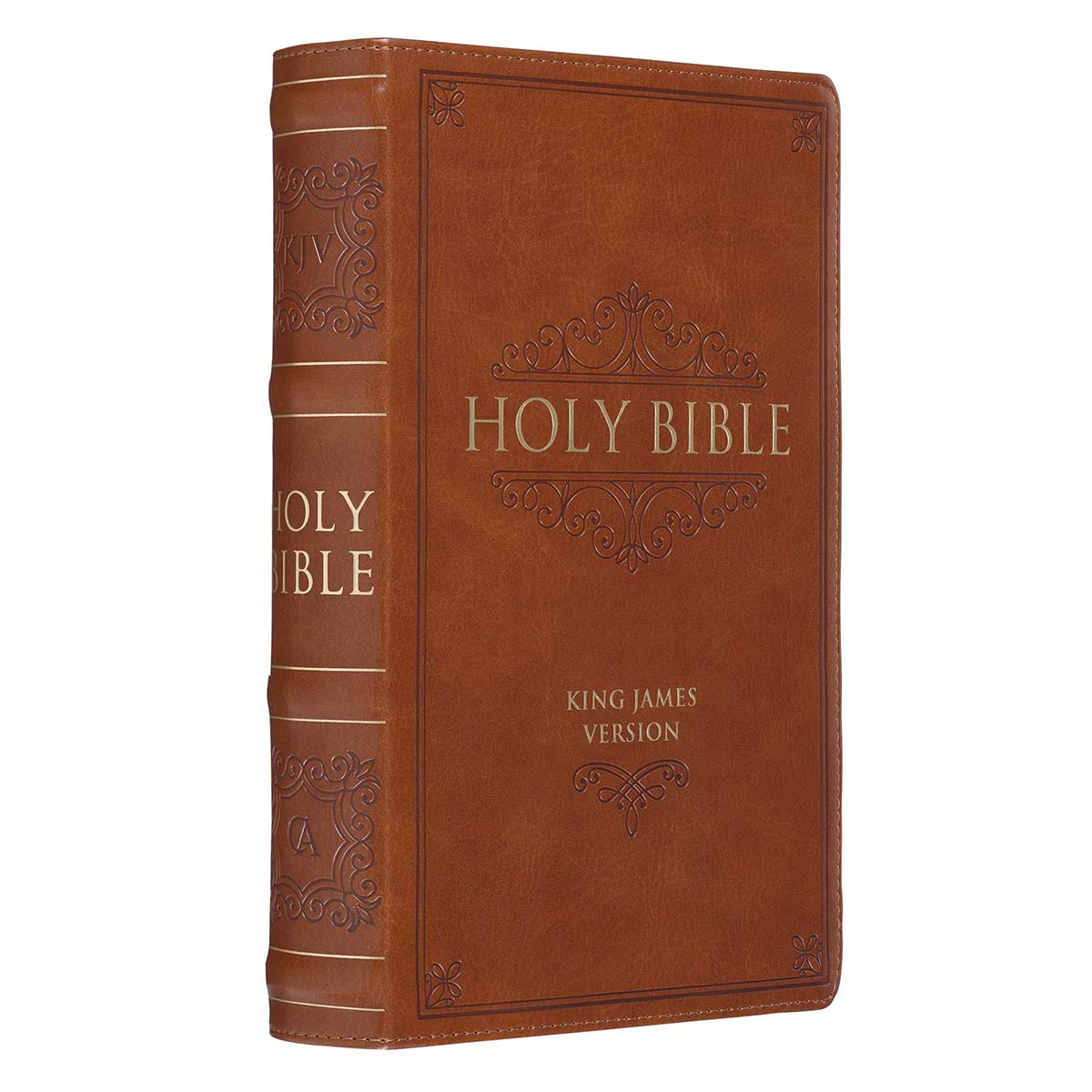 KJV Giant Print With Thumb Indexed Scroll Motif Brown (Imitation Leather)