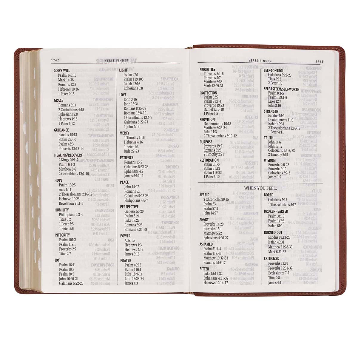 KJV Giant Print With Thumb Indexed Scroll Motif Brown (Imitation Leather)