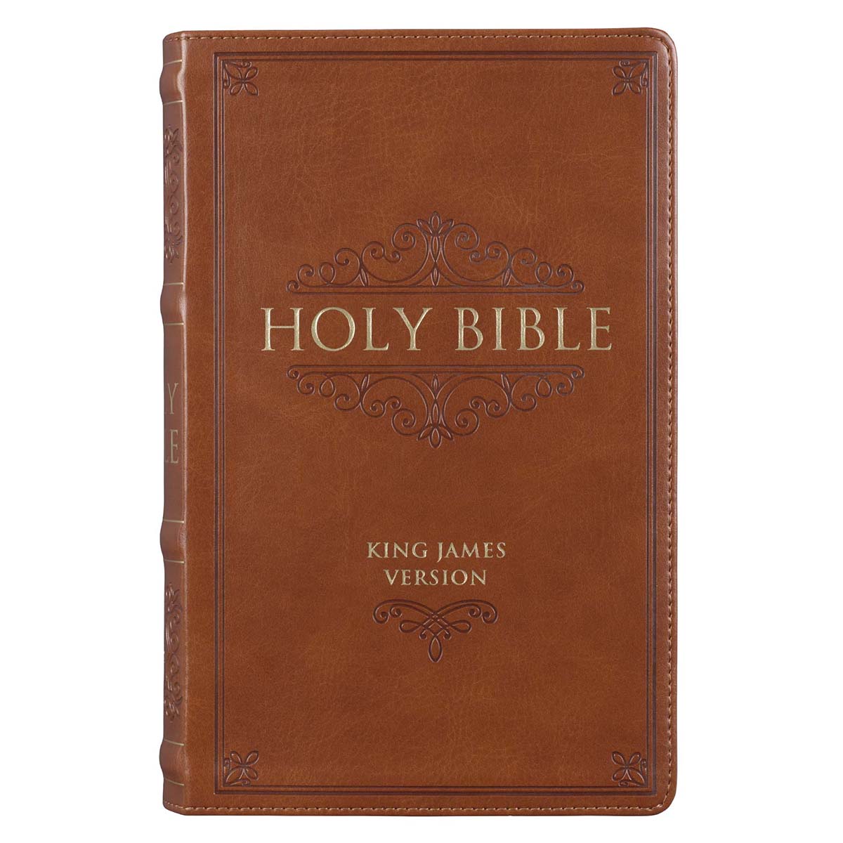 KJV Giant Print With Thumb Indexed Scroll Motif Brown (Imitation Leather)