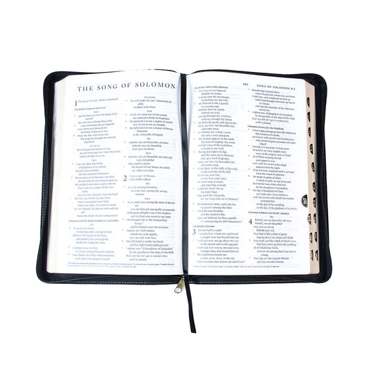 ESV Standard Thumb Indexed Bible With Zip Black