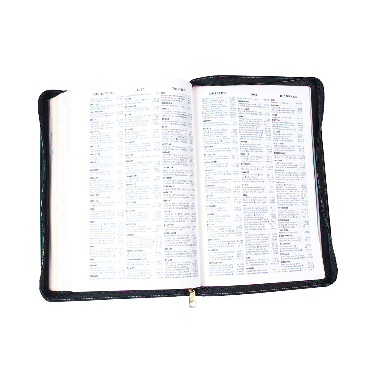 ESV Standard Thumb Indexed Bible With Zip Black