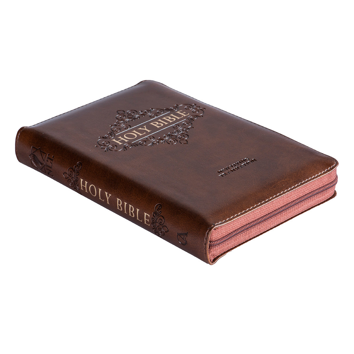 NLT Compact Bible With Zip Brown