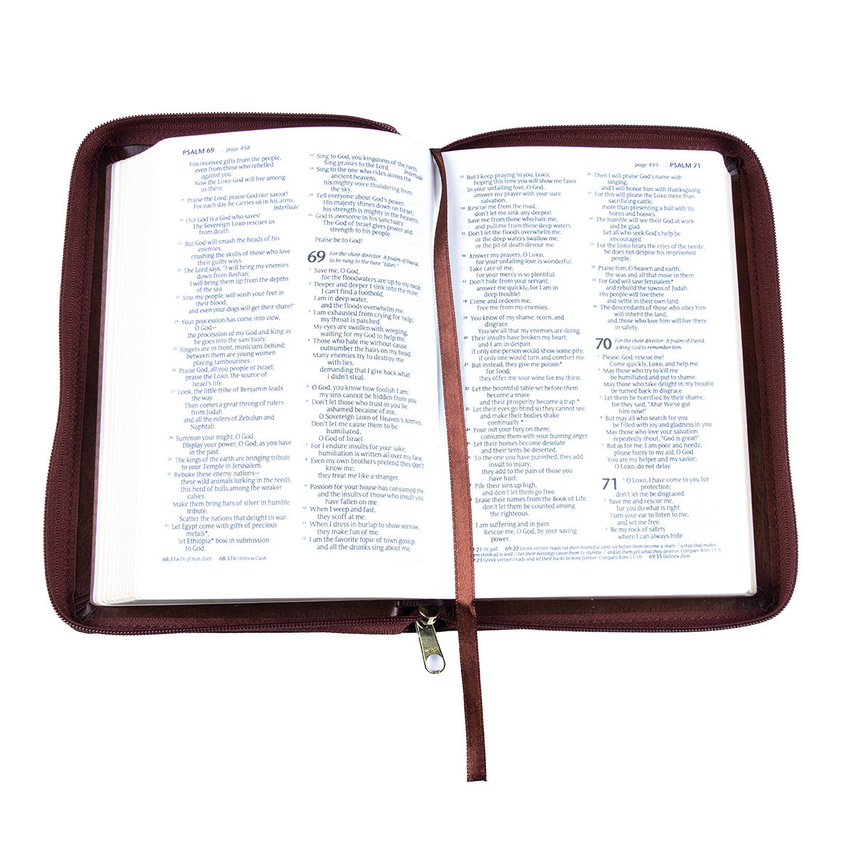 NLT Compact Bible With Zip Brown