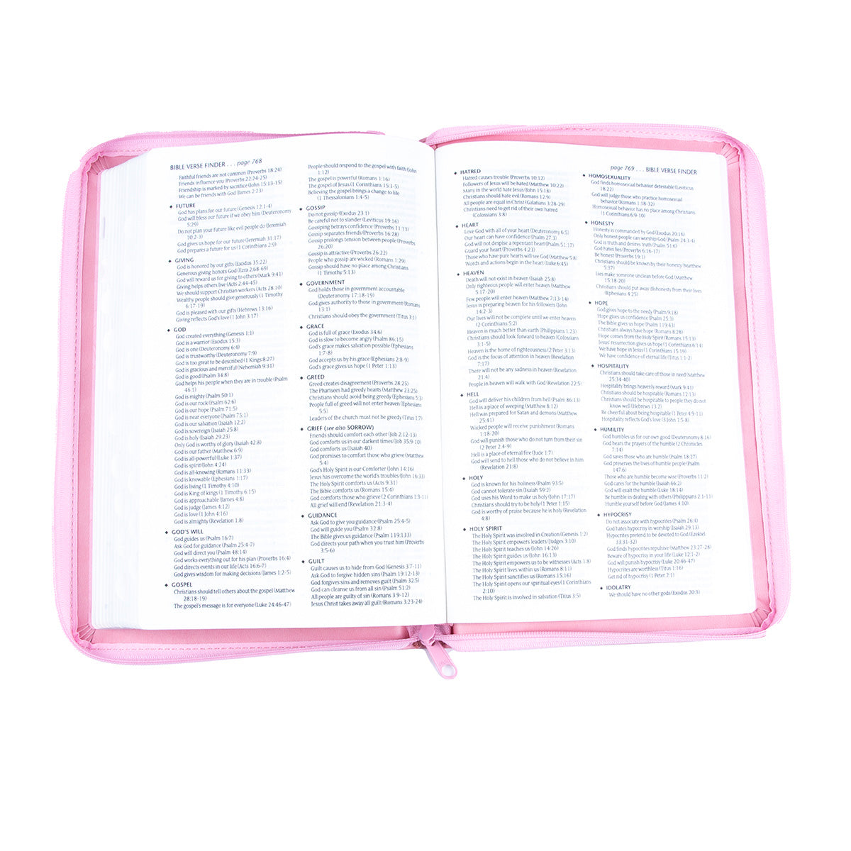 NLT Standard Bible Thumb Indexed With Zip Pink