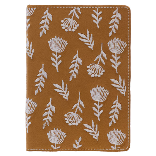 Embroidered Floral Genuine Leather Journal