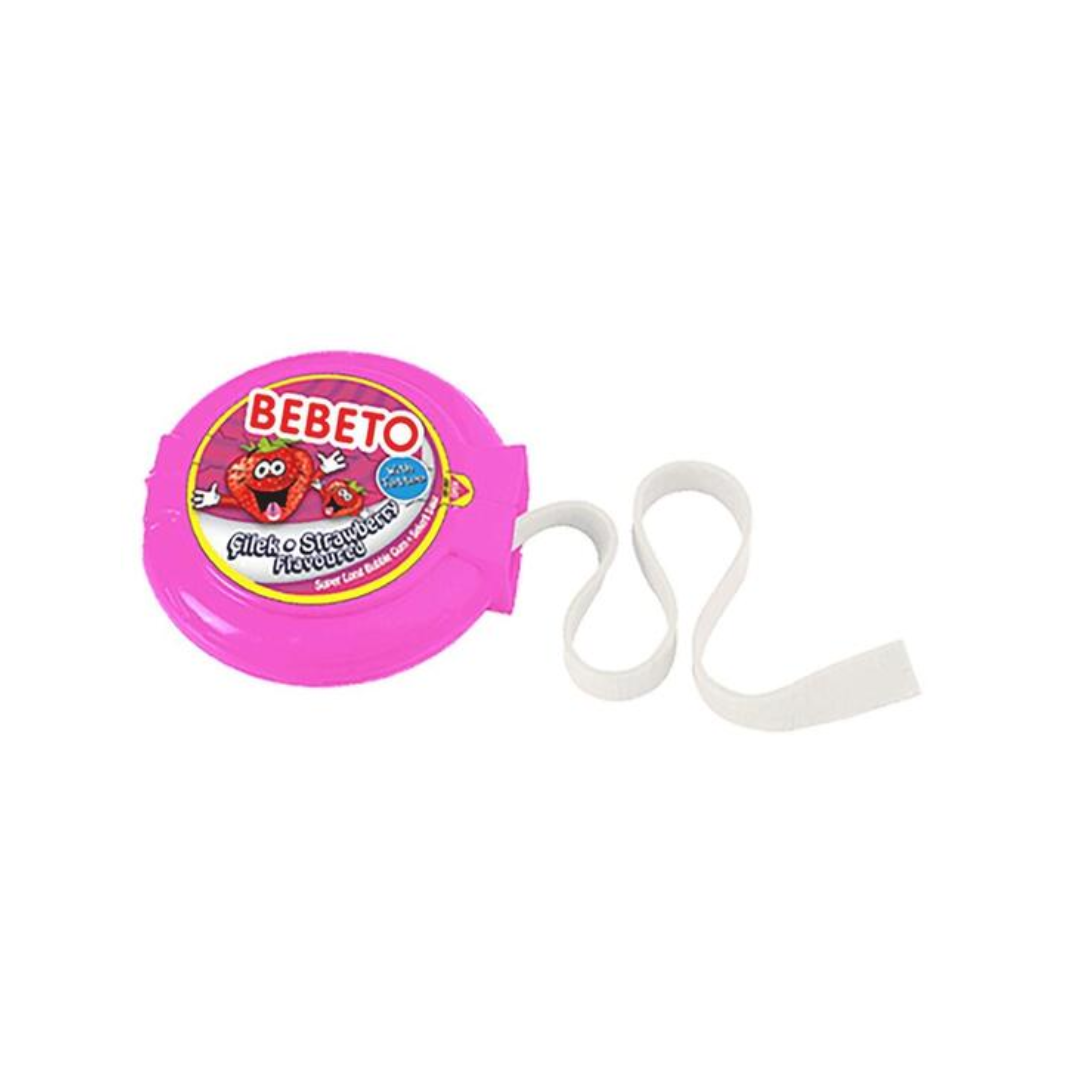 Bebeto Bubblegum Tape Rolls 1m – Strawberry 36g